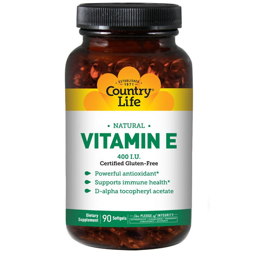 Country Life Vitamins, Minerals, Herbs & More Country Life Natural Vitamin E 400 IU 90 Soft Gels (580670128172)